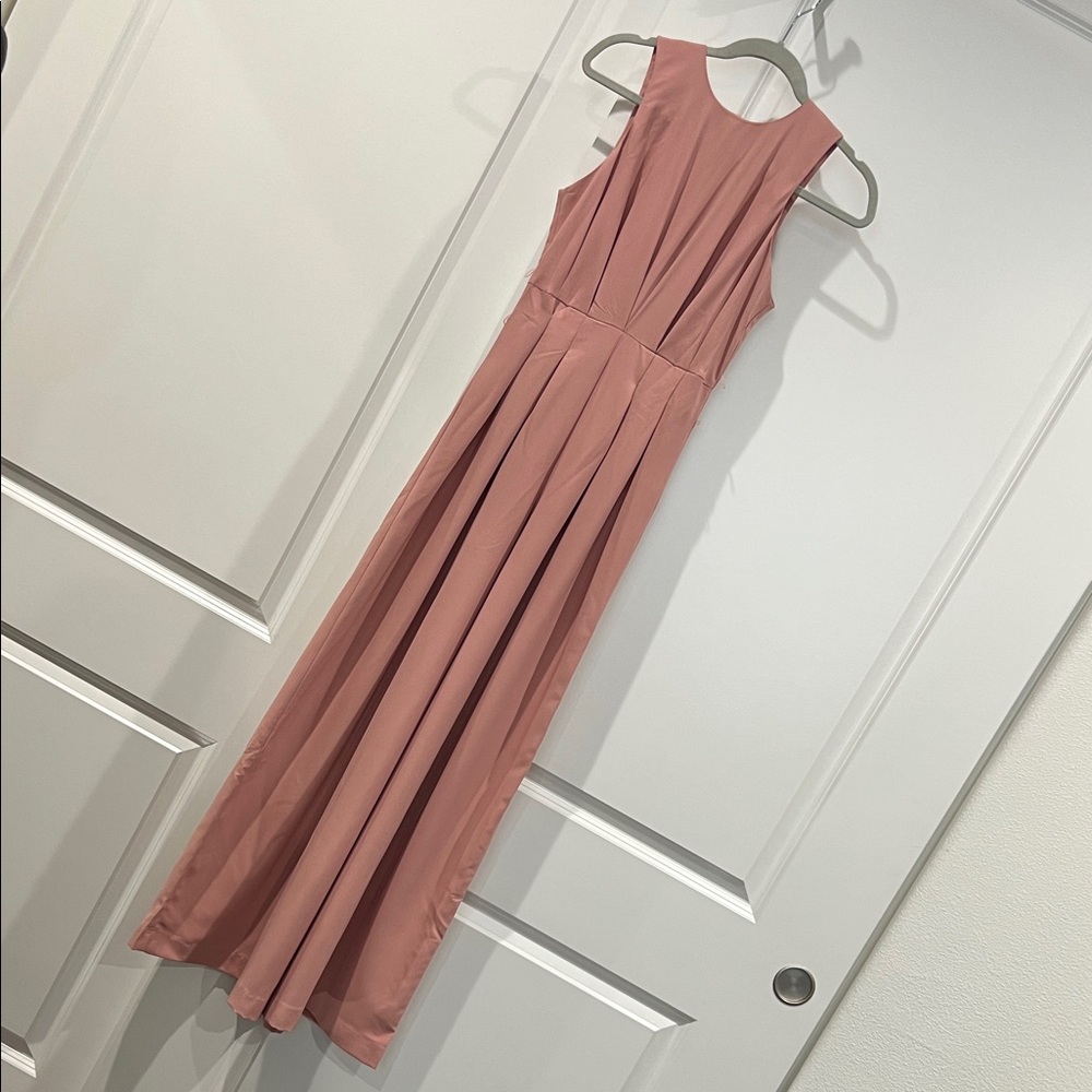 Elegant Pink Sleeveless Maxi Dress